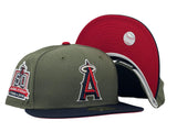 Los Angeles Angels 50th Anniversary Red Brim New Era Fitted Hat