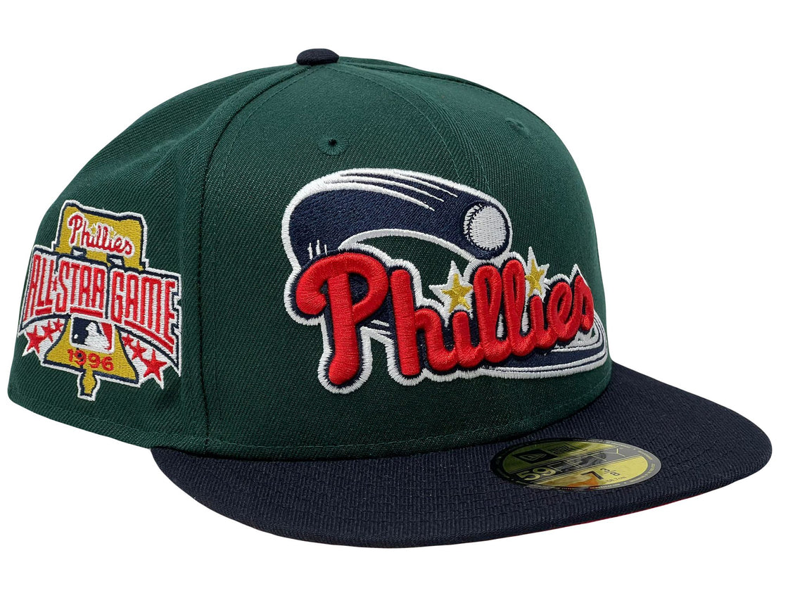 Philadelphia Phillies 1996 All Star Game Green Navy Visor Gray Brim 59Fifty New Era Fitted Hat