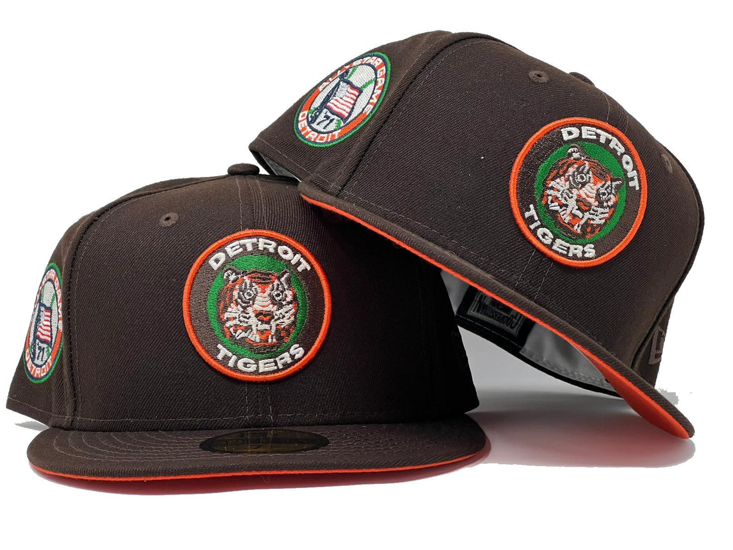 Detroit Tigers 1971 All Star Game Deep Brown Orange Brim New Era Fitted Hat