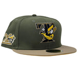 TORONTO BLUE JAYS 20TH ANNIVERSARY OLIVE CAMEL VISOR YELLOW BRIM NEW ERA FITTED HAT