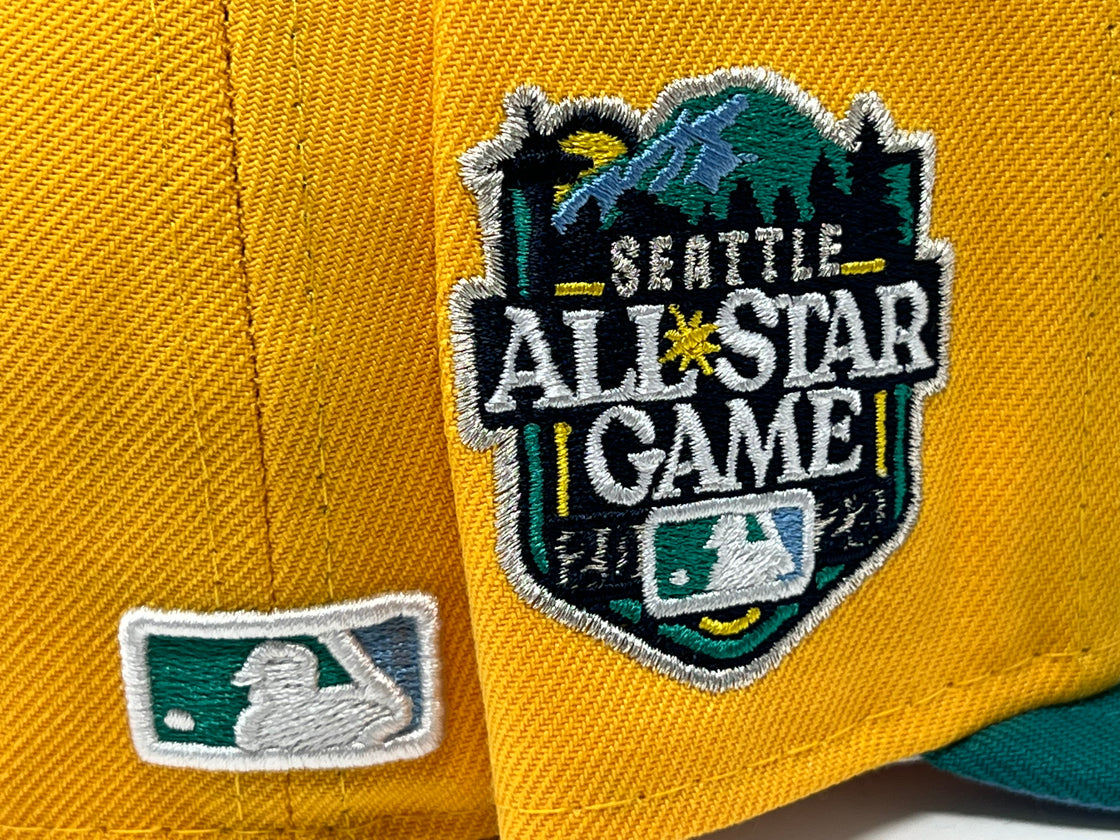 SEATTLE MARINERS 2023 ALL STAR GAME TAXI YELLOW TEAL VISOR ICY BRIM NEW ERA FITTED HAT