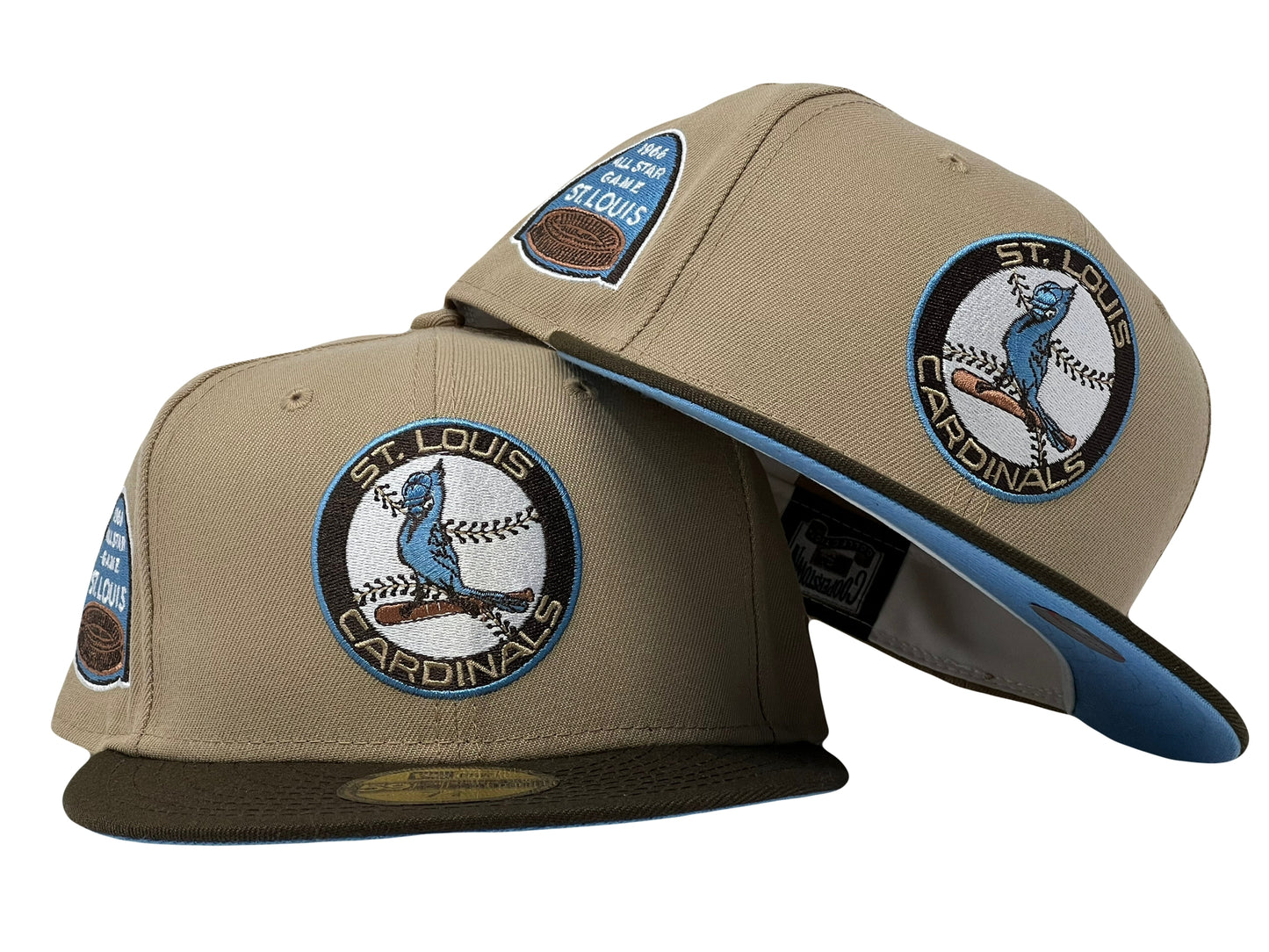 St. Louis Cardinals 1966 All Star Game Camel Brown Visor Icy Brim New Era Fitted Hat