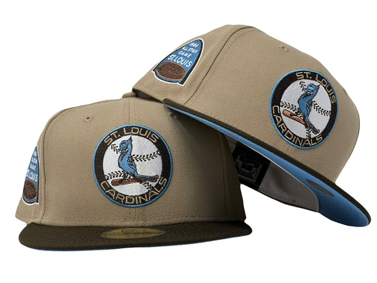 St. Louis Cardinals 1966 All Star Game Camel Brown Visor Icy Brim New Era Fitted Hat