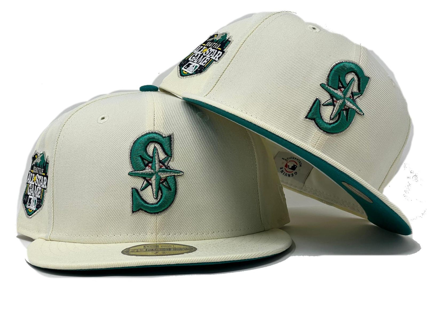 SEATTLE MARINERS 2023 ALL STAR GAME "OFF WHITE DOME" PACK AQUA BRIM NEW ERA FITTED HAT