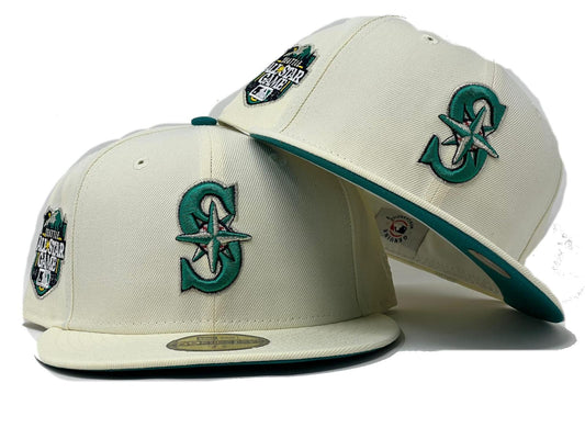 SEATTLE MARINERS 2023 ALL STAR GAME "OFF WHITE DOME" PACK AQUA BRIM NEW ERA FITTED HAT
