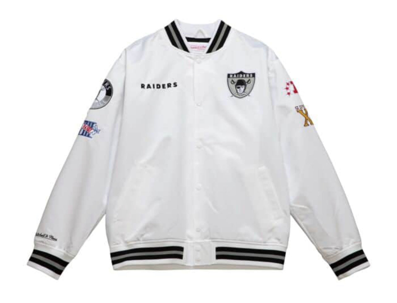 LAS VEGAS RAIDERS POLY TWILL VARSITY JACKET - BLACK