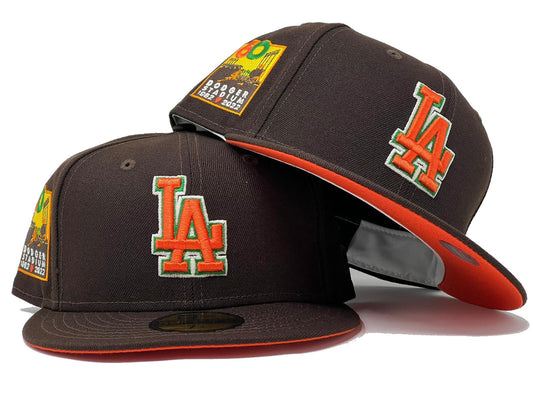 Los Angeles Dodgers 60th Anniversary "Autumn 2" Collection Deep Brown Orange Brim New Era Fitted Hat