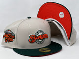 MILWAUKEE BREWERS 2002 ALL STAR GAME "SNEAKER MATCH-UP" PACK ORANGE BRIM NEW ERA FITTED HAT