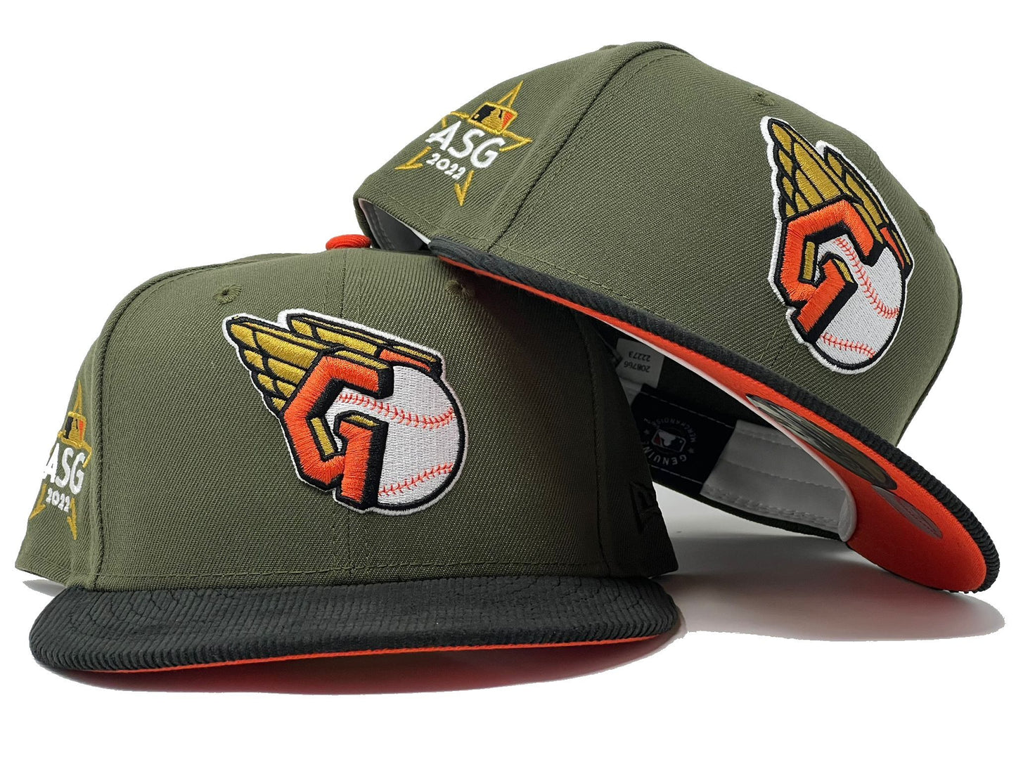 Cleveland Guardians 2022 All Star Game "Corduroy Brim" Pack Orange Under Visor New Era Fitted Hat