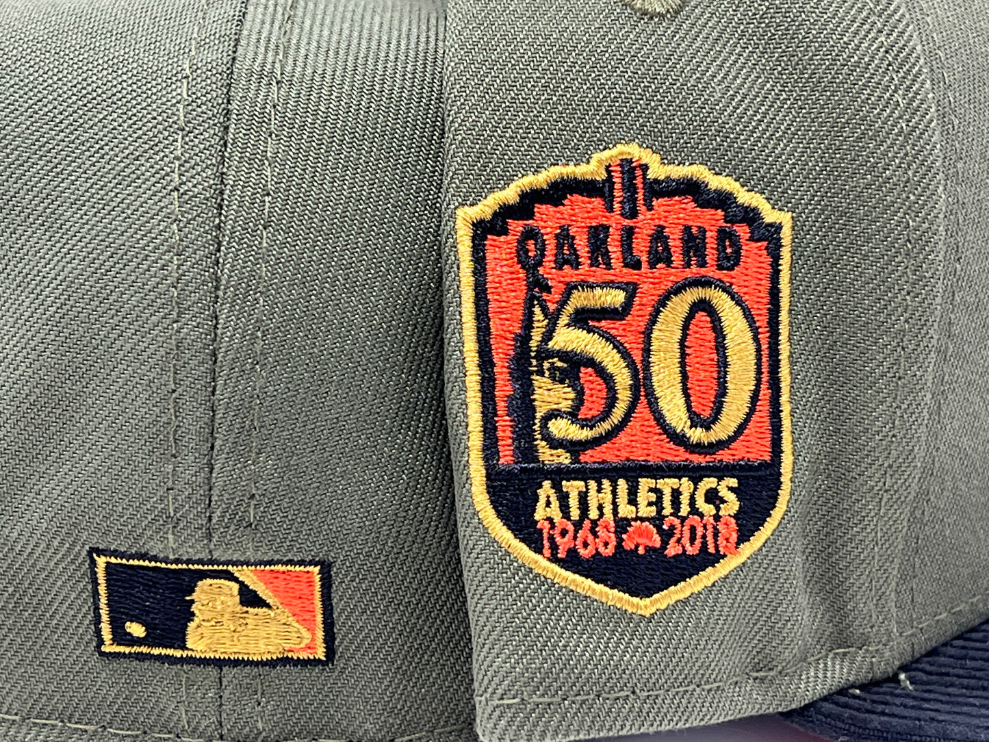 Oakland Athletics 50th Anniversary "CORDUROY BRIM" Pack Orange Under Visor New Era Fitted Hat