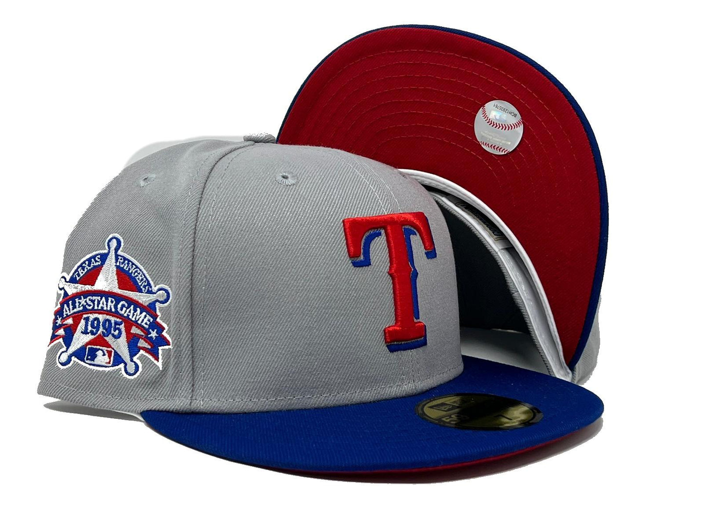 Texas Rangers 1995 All Star Game Gray Dome Red Brim New Era Fitted Hat