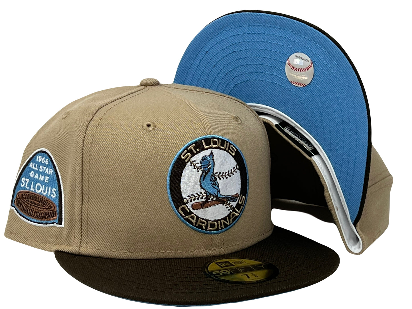 St. Louis Cardinals 1966 All Star Game Camel Brown Visor Icy Brim New Era Fitted Hat