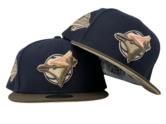 Toronto Blue Jays 1993 World Series Navy Brown Visor Khaki Brim New Era Fitted Hat