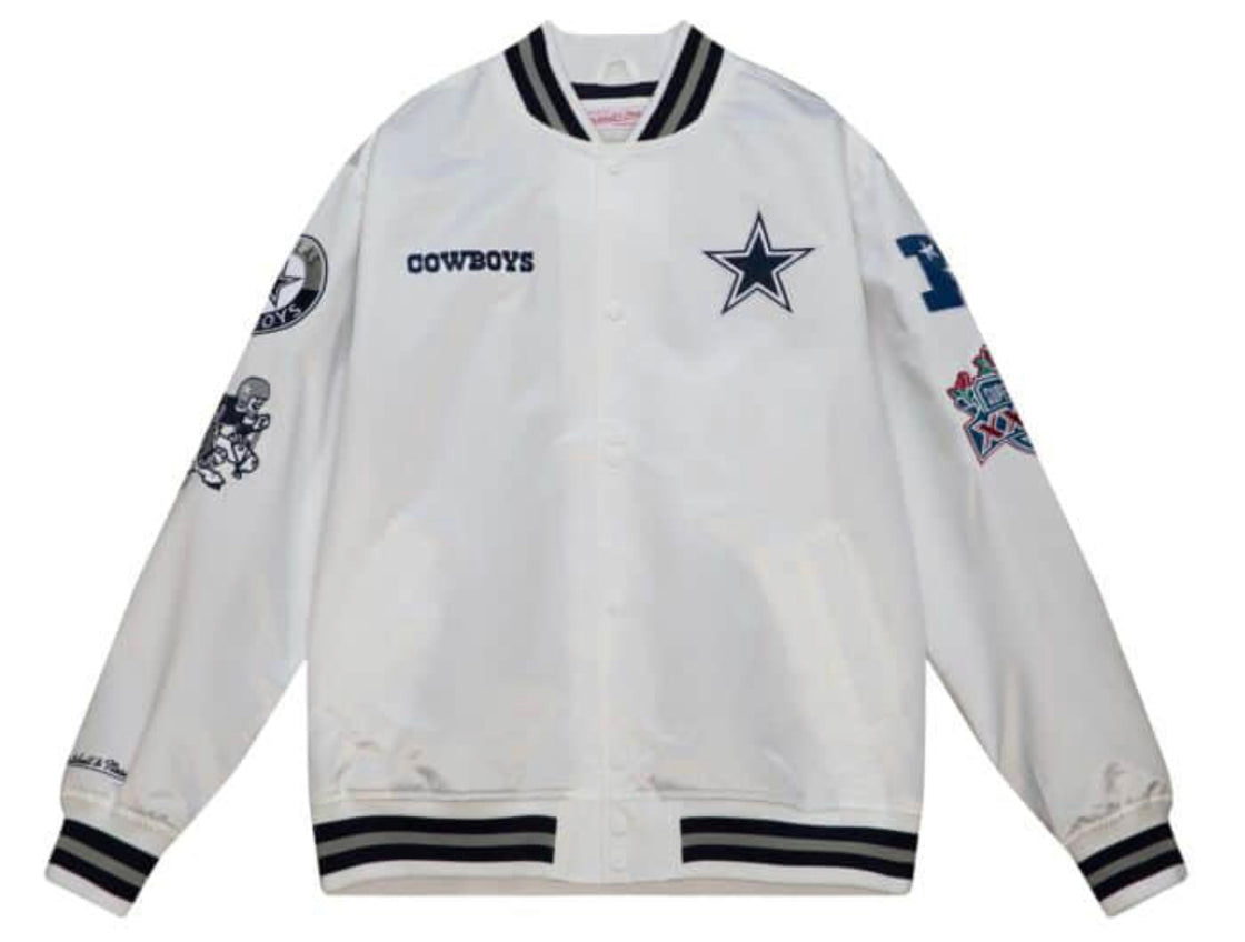 Dallas Cowboys City Collection Lightweight Mitchell and Ness Satin Jacket
