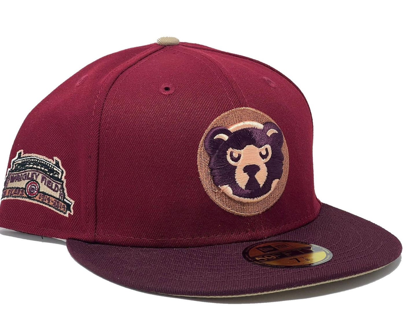 Chicago Cubs Wrigley Field "Shade Of Burgundy" Pack Camel Brim New Era Fitted Hat