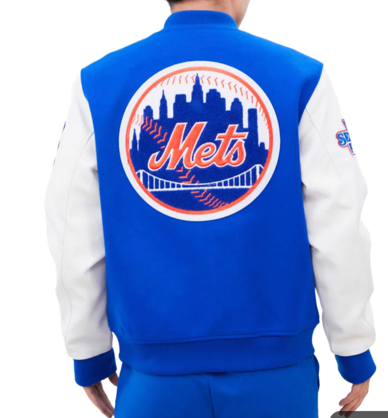 New York Mets Hometown Blue/White Pro Standard Varsity Jacket