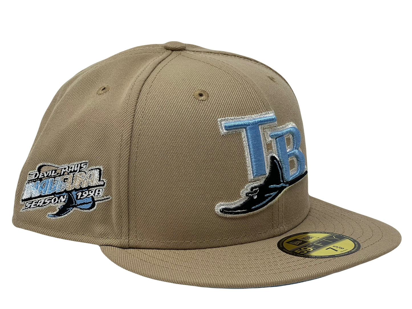 Tampa Bay Rays 1998 Inaugural Season Tan Icy Brim New Era Fitted Hat