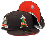 LOS ANGELES ANGELS 50TH ANNIVERSARY "AUTUMN 2" COLLECTION DEEP BROWN ORANGE BRIM NEW ERA FITTED HAT