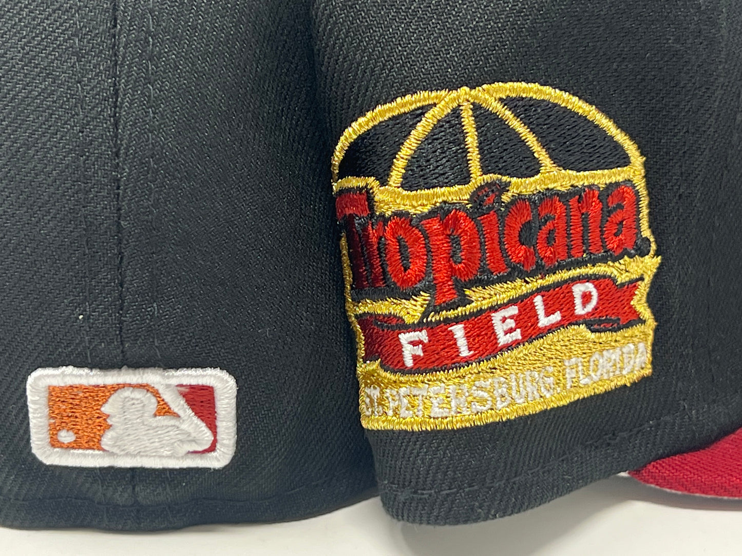 Tampa Bay Devil Rays Tropicana Field Black Burgundy Gray Brim New Era Fitted Hat