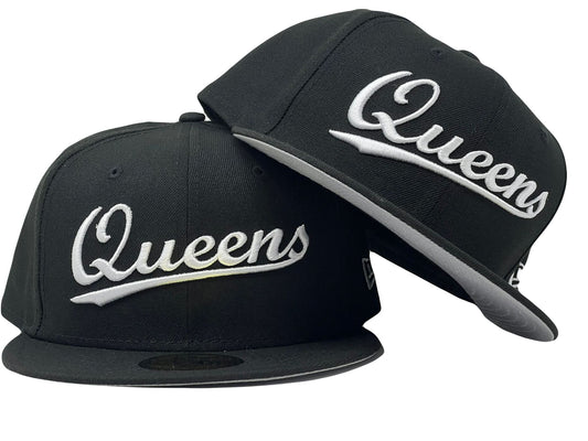New York City Queens Black New Era 59Fifty Fitted Cap