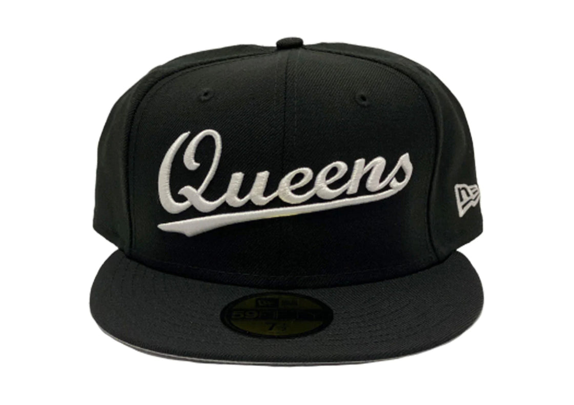 New York City Queens Black New Era 59Fifty Fitted Cap