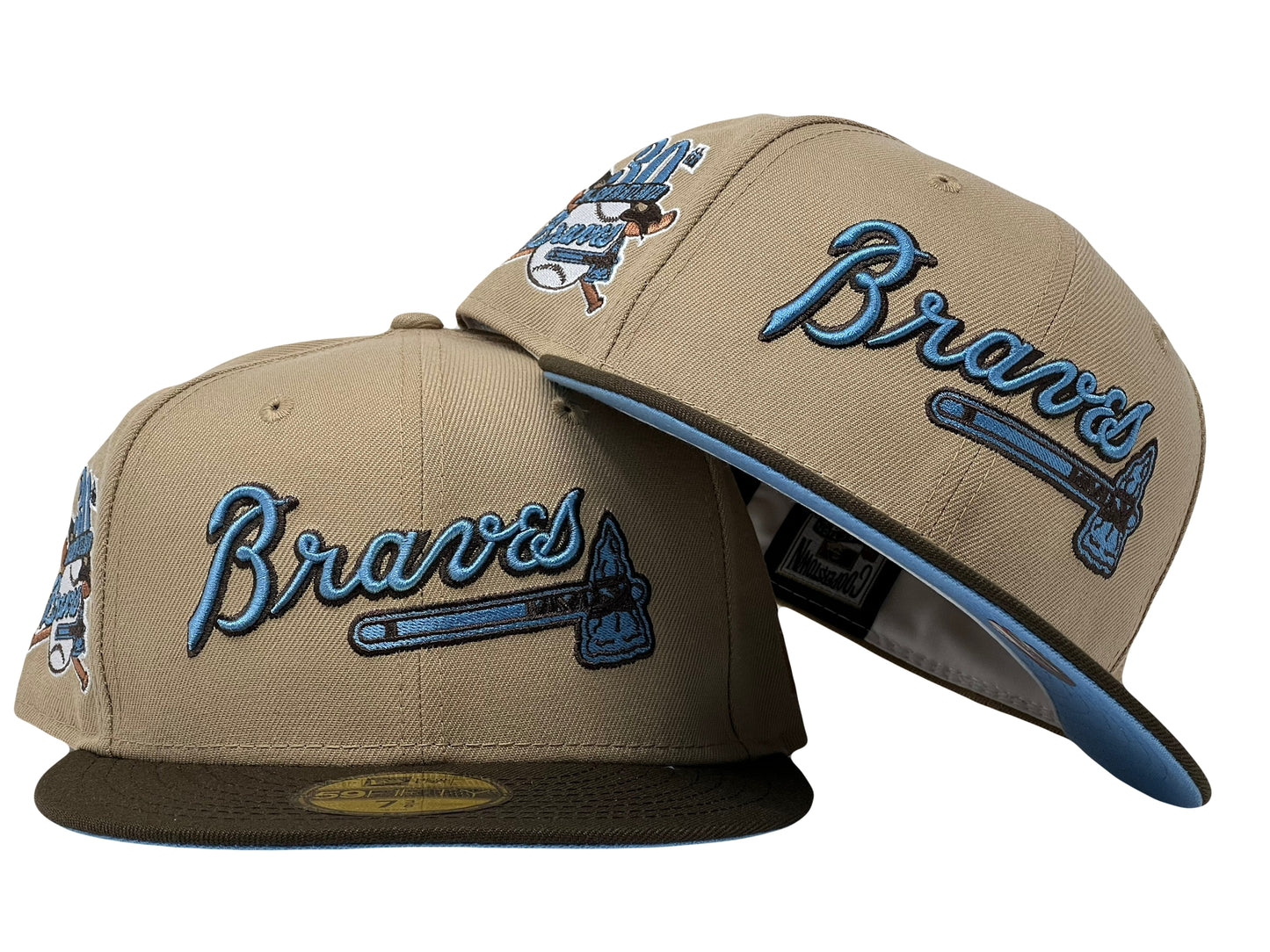 Atlanta Braves 30th Anniversary Camel Brown Visor Icy Brim New Era Fitted Hat
