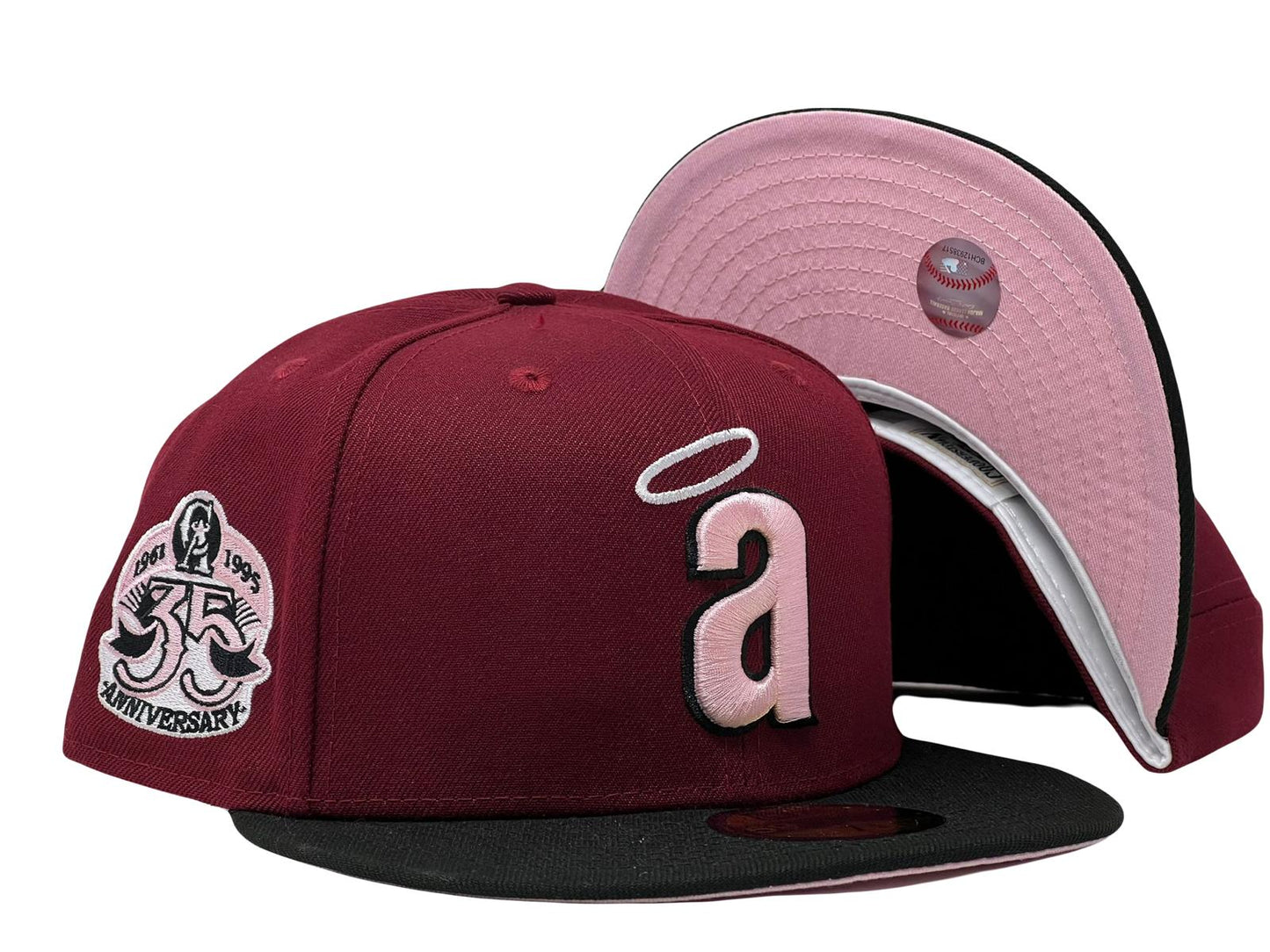 Los Angeles Angels 35th Anniversary Pink Brim New Era Fitted Hat