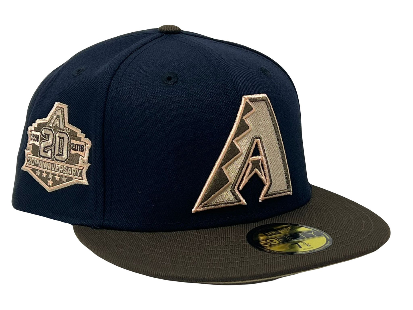Arizona Diamondbacks 20th Anniversary Navy Brown Visor Camel Brim 59fifty New Era Fitted Hat