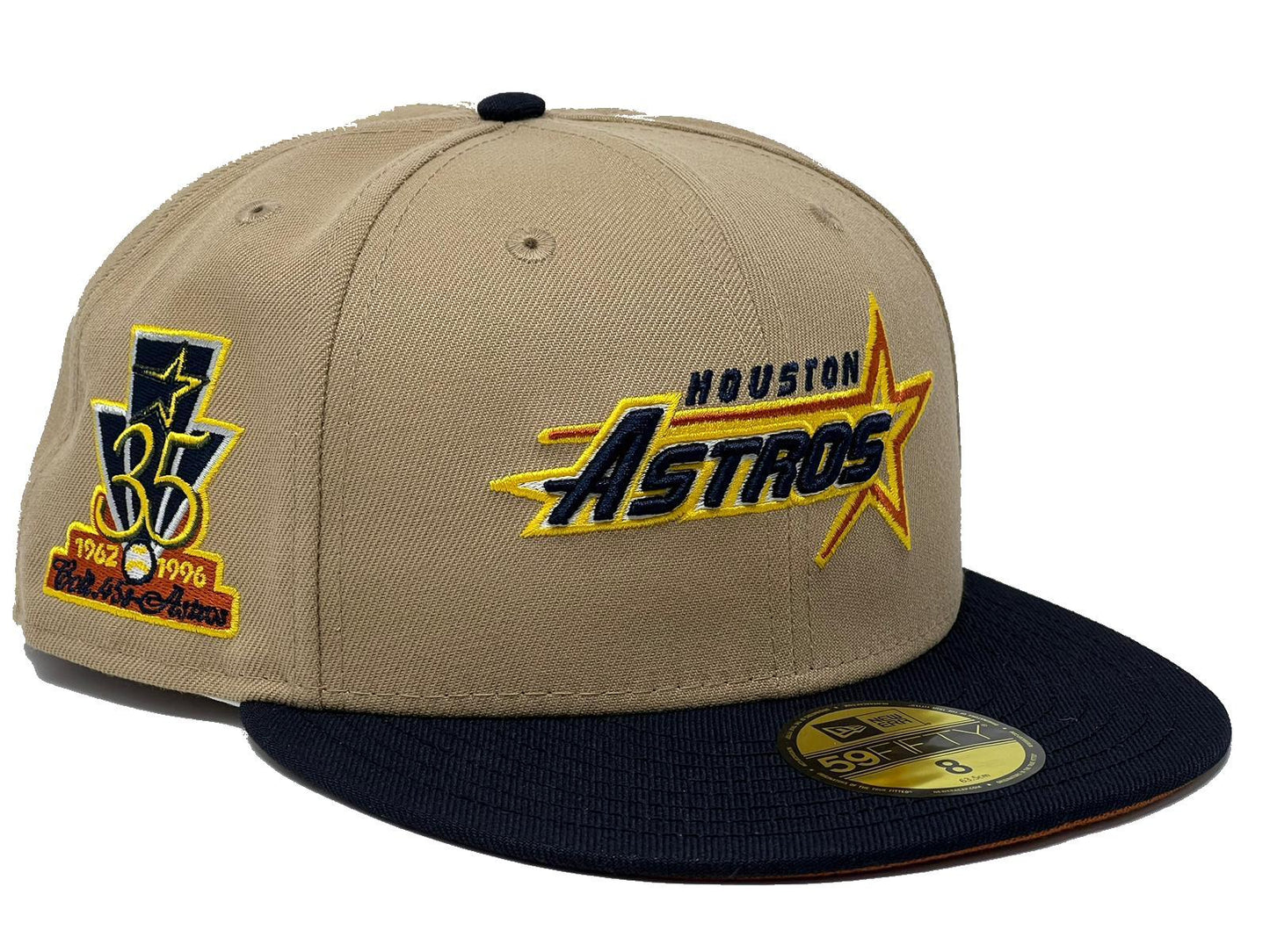 Houston Astros 35th Anniversary Camel Navy Blue Visor Rust Orange Brim New Era Fitted Hat