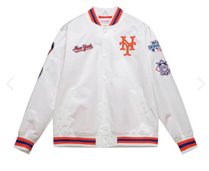 New York Mets City Collection Mitchell and Ness Lightweight Satin Jacket