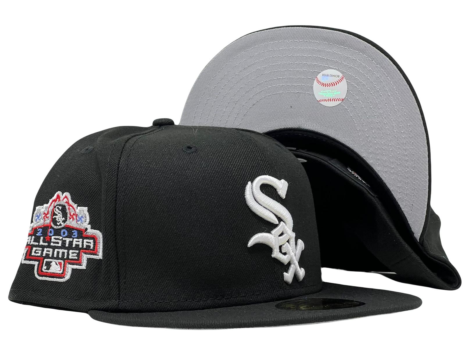 New Era Men's Cream, Charcoal Chicago White Sox 2003 Mlb All-Star Game  Chrome 59Fifty Fitted Hat