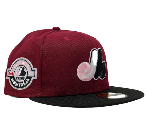Monreal Expos Club De Baseball Patch Pink Brim Fitted Hats