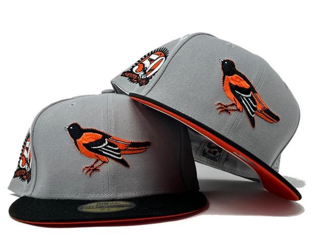 Baltimore  Orioles 50TH Anniversary Gray  Orange Brim New Era Fitted Hats