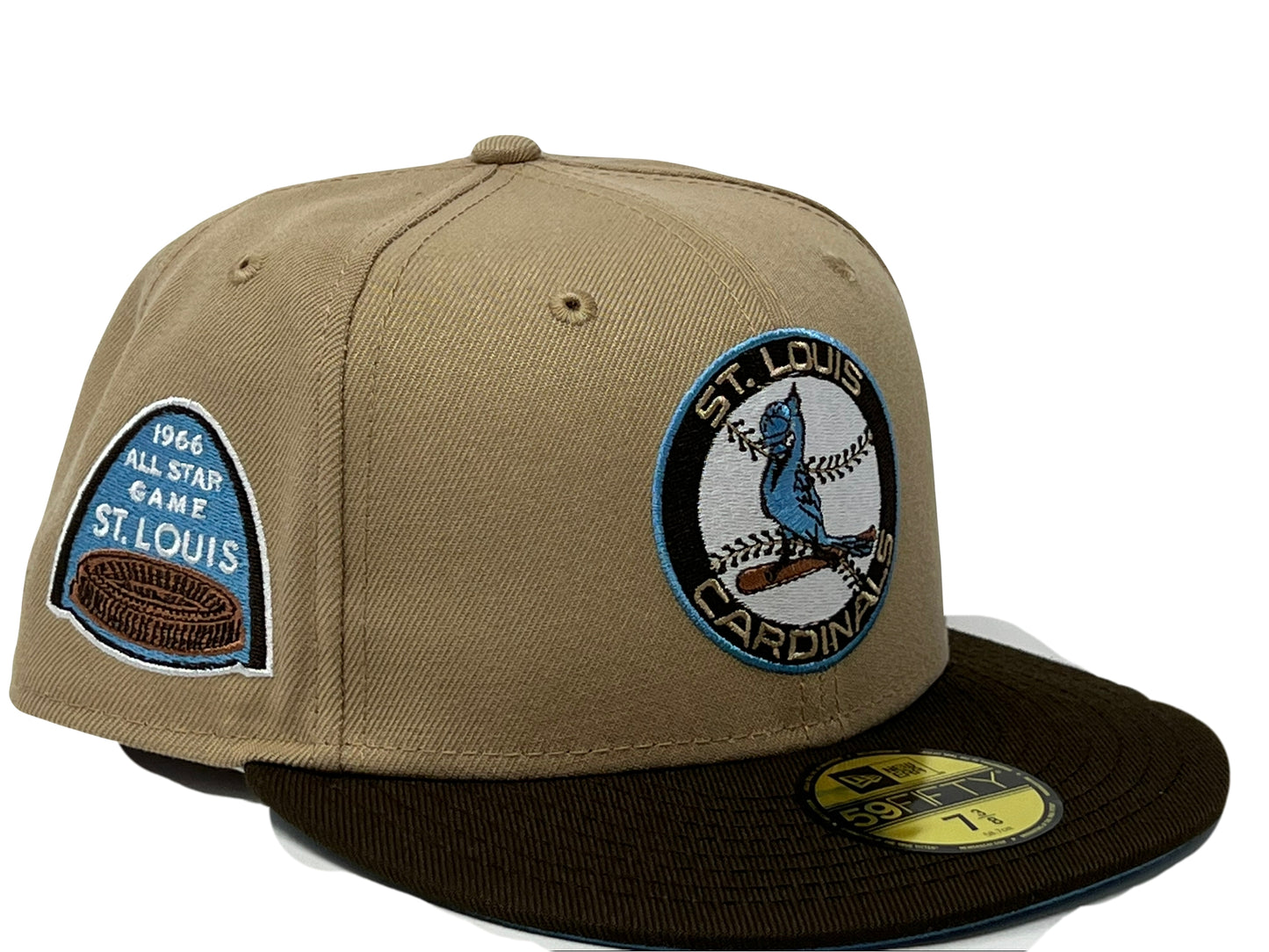 St. Louis Cardinals 1966 All Star Game Camel Brown Visor Icy Brim New Era Fitted Hat