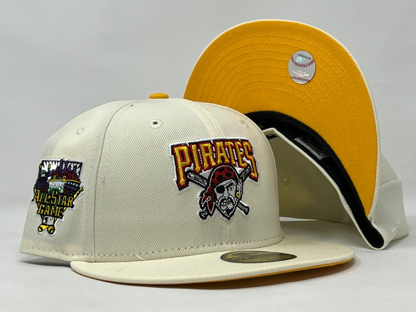 Pittsburgh Pirates 2006 All Star Game "Off White Dome" Taxi Yellow  Brim New Era Fitted Hat