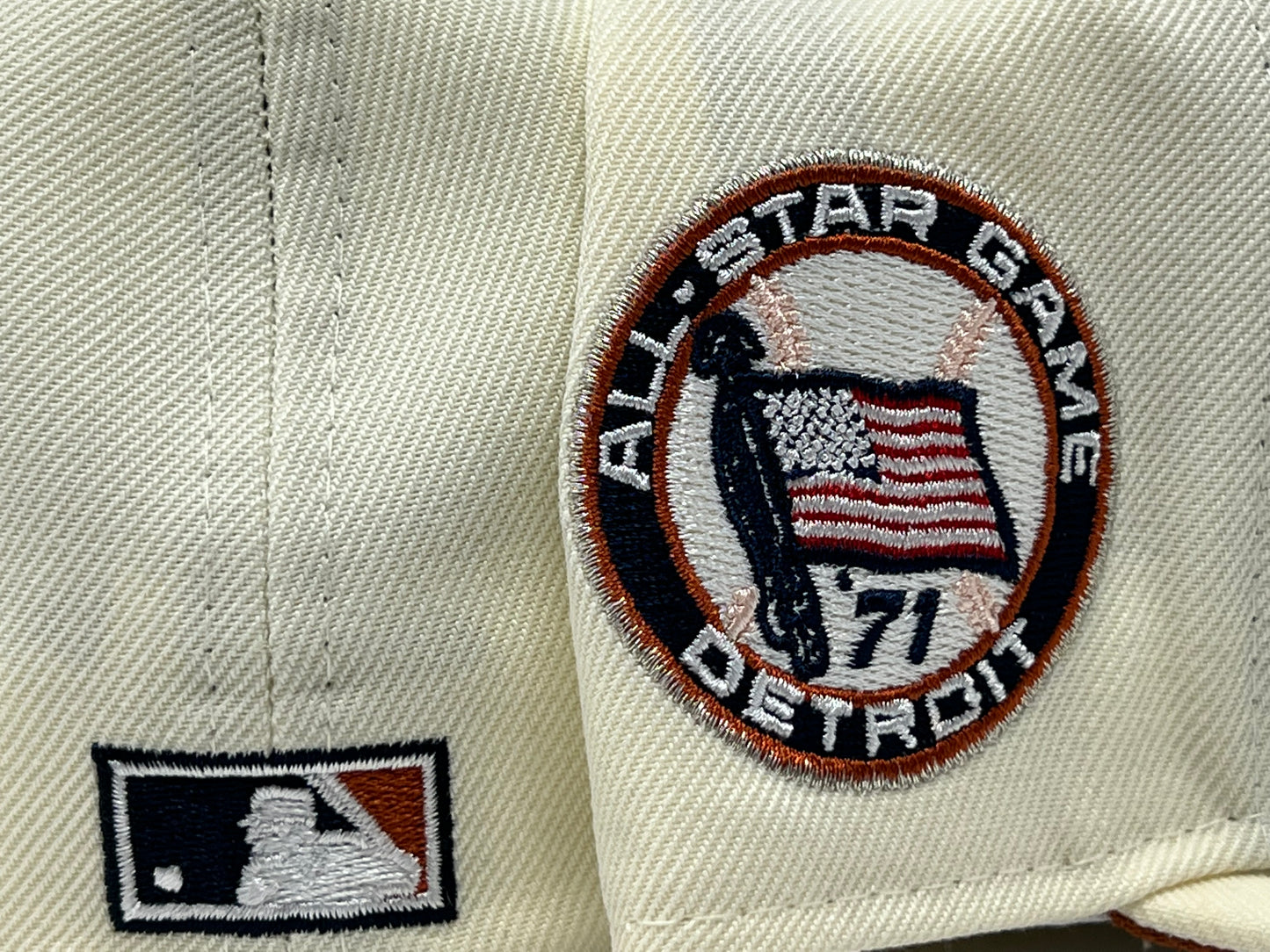 Detroit Tigers 1971 All Star Game "Off White Dome " Collection Rust Orange Brim New Era Fitted Hat