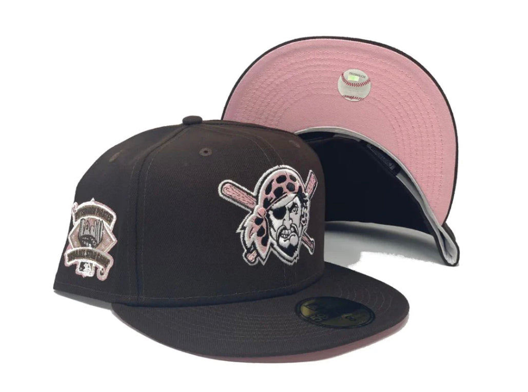 Pittsburgh Pirates 1994 All Star Game Deep Brown Pink Brim New Era Fitted Hat