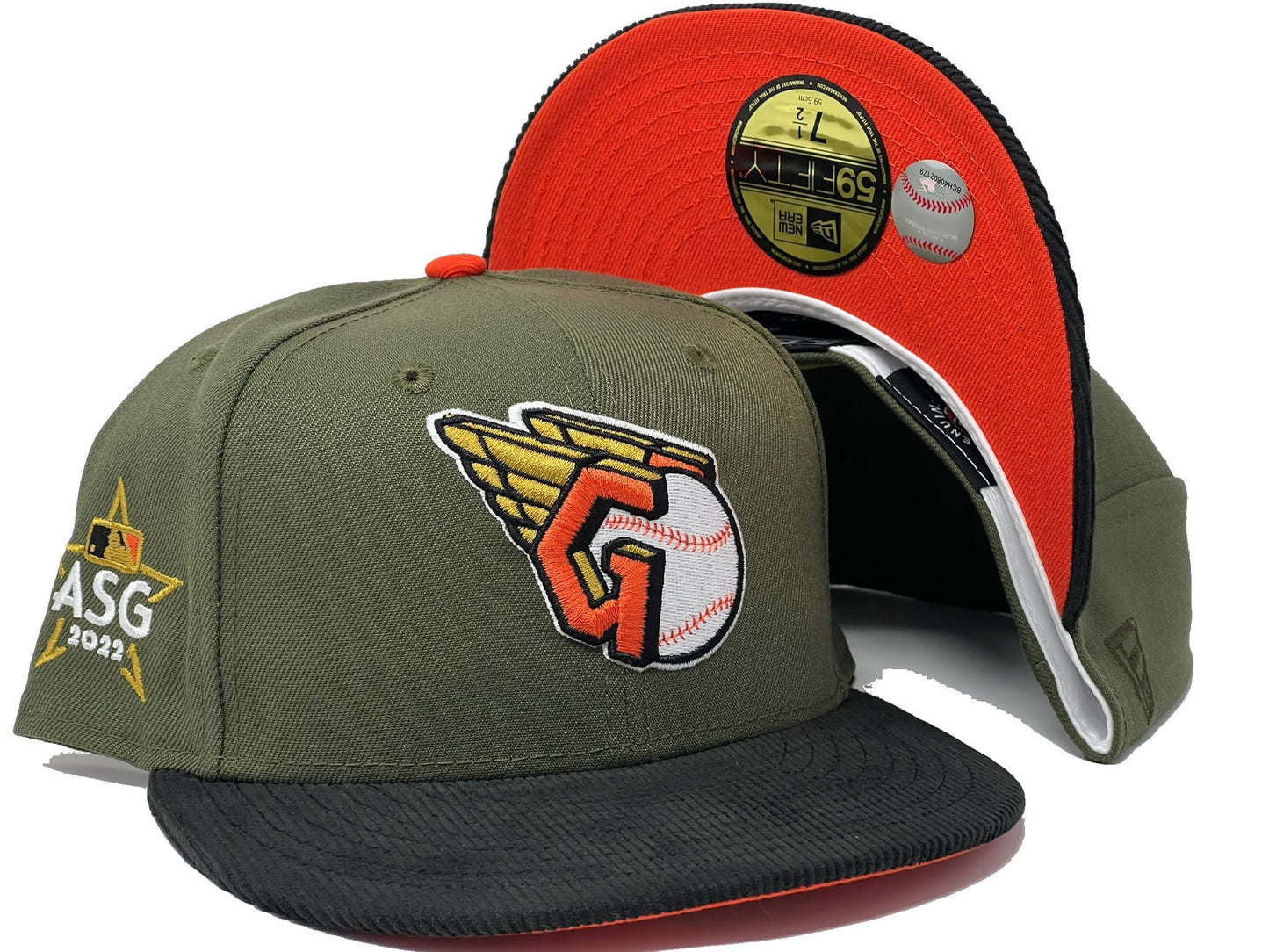 Cleveland Guardians 2022 All Star Game "Corduroy Brim" Pack Orange Under Visor New Era Fitted Hat