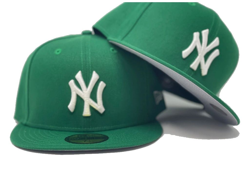 NEW YORK YANKEES KELLY GREEN GRAY BRIM NEW ERA FITTED HAT