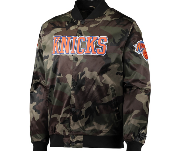 New York Knicks Pro Standard Satin Full-Snap Jacket - Camo