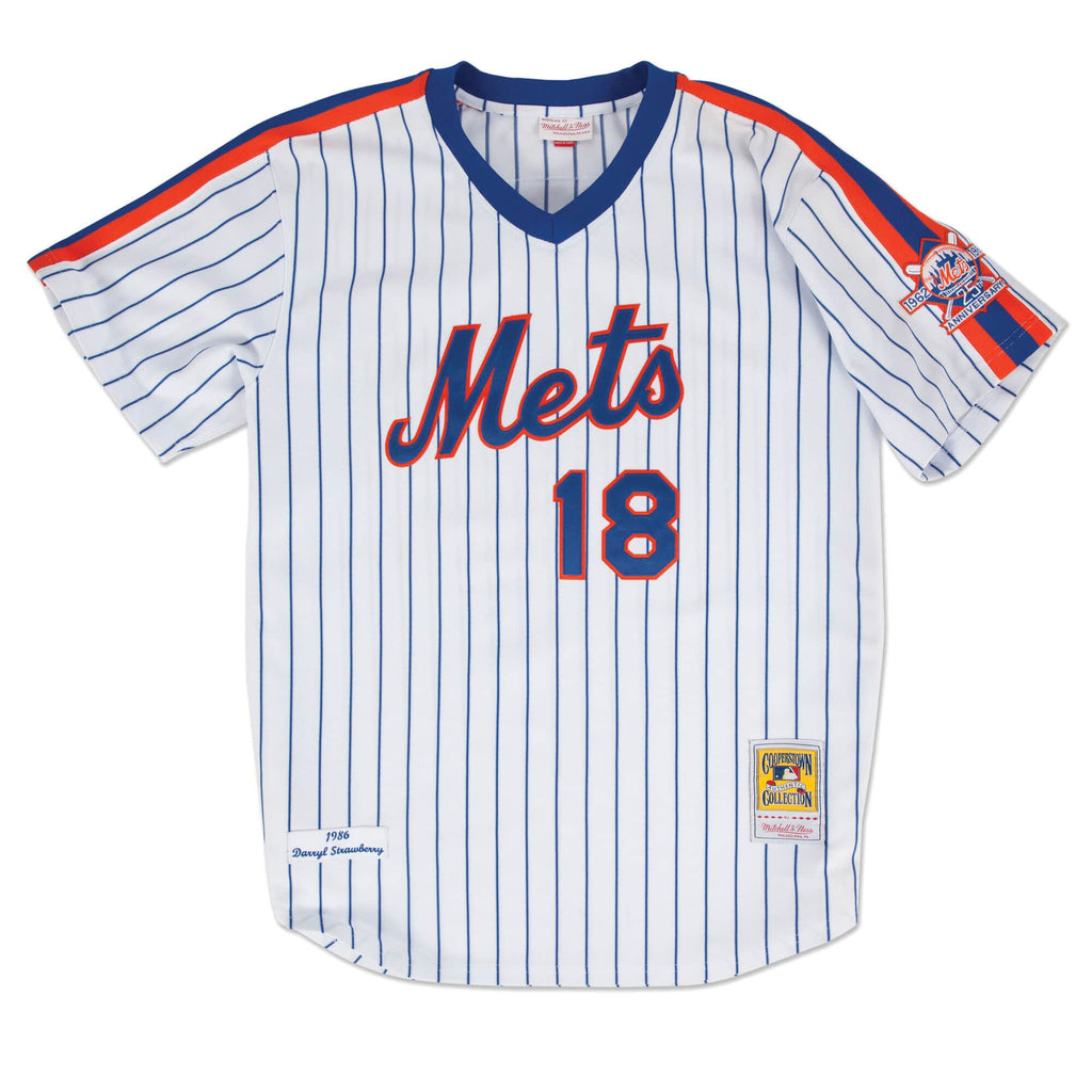 Authentic Jersey New York Mets Home 1986 Darryl Strawberry