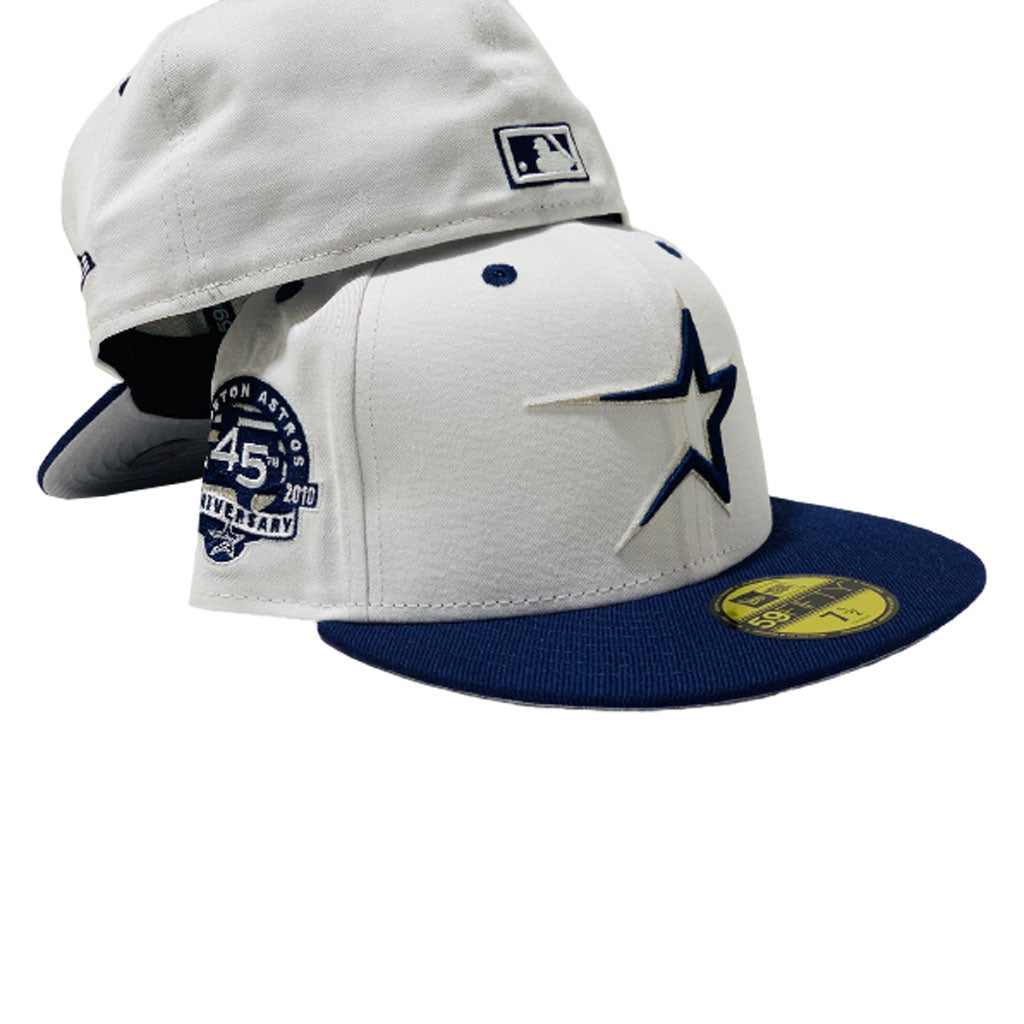 HOUSTON ASTRO 45TH ANNIVERSARY FITTED TO MATCH AIR JORDAN 1 " MIDNIGHT NAVY"