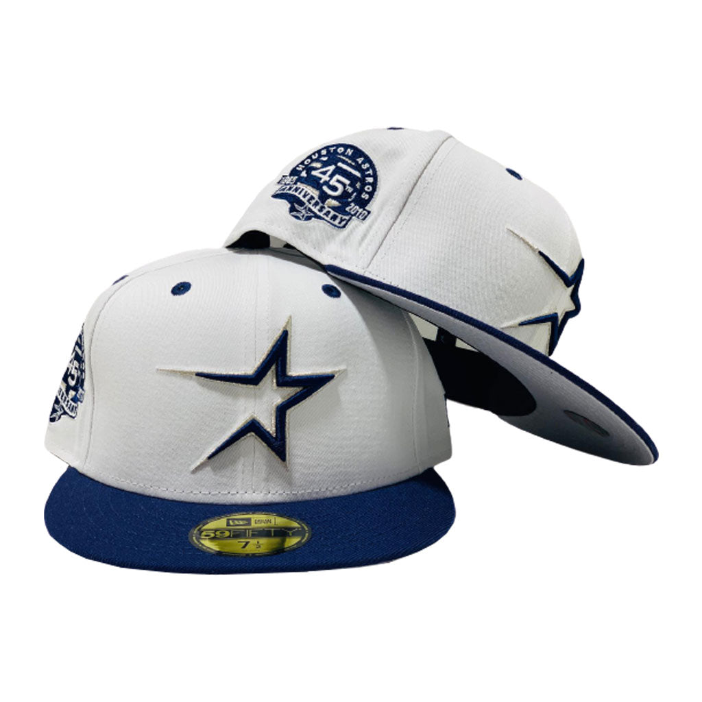 HOUSTON ASTRO 45TH ANNIVERSARY FITTED TO MATCH AIR JORDAN 1 " MIDNIGHT NAVY"