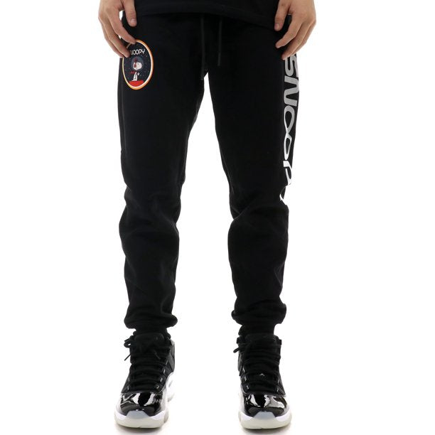 Black Freez Max Snoopy Space Peanut Cotton fleece Sweatpant