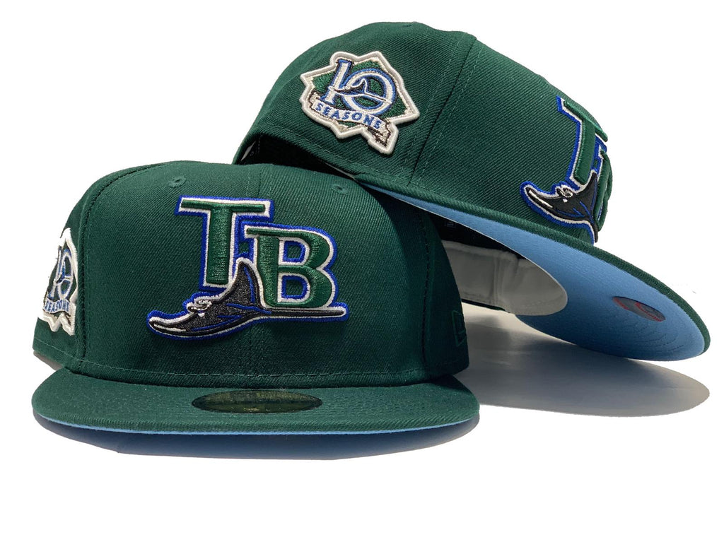 TAMPA BAY DEVIL RAYS 10TH SEASON DARK GREEN ICY BRIM NEW ERA FITTED HAT