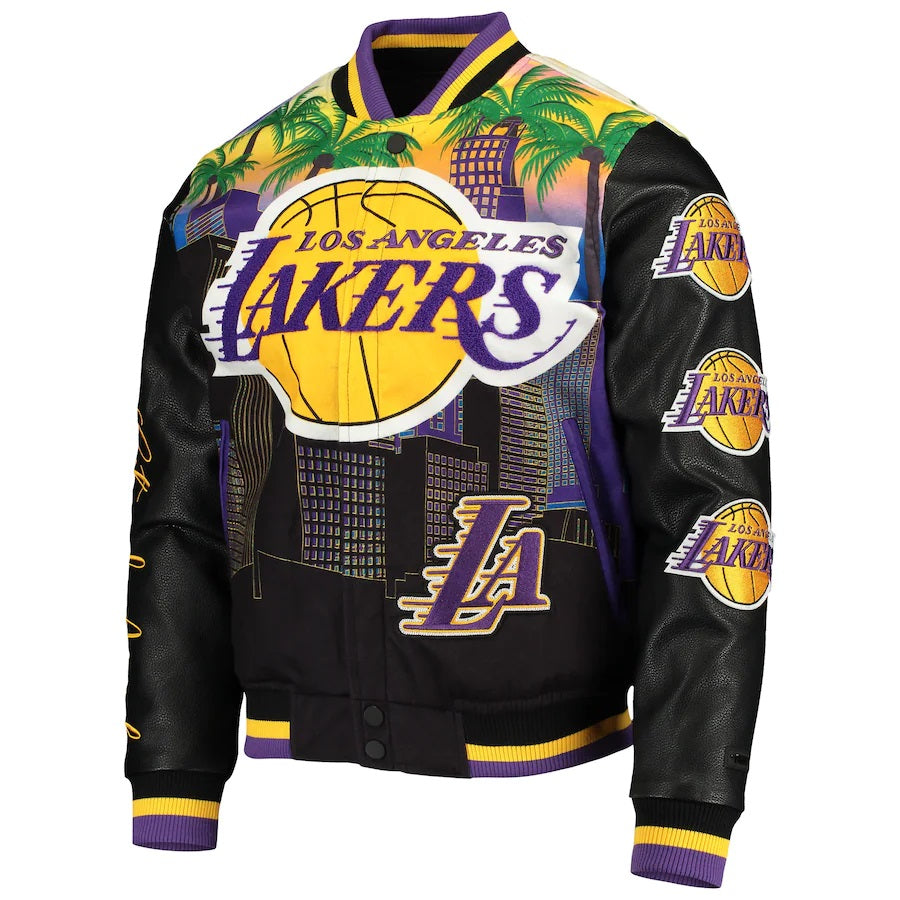 Black Los Angeles Lakers Pro Standard Remix Varsity Jacket