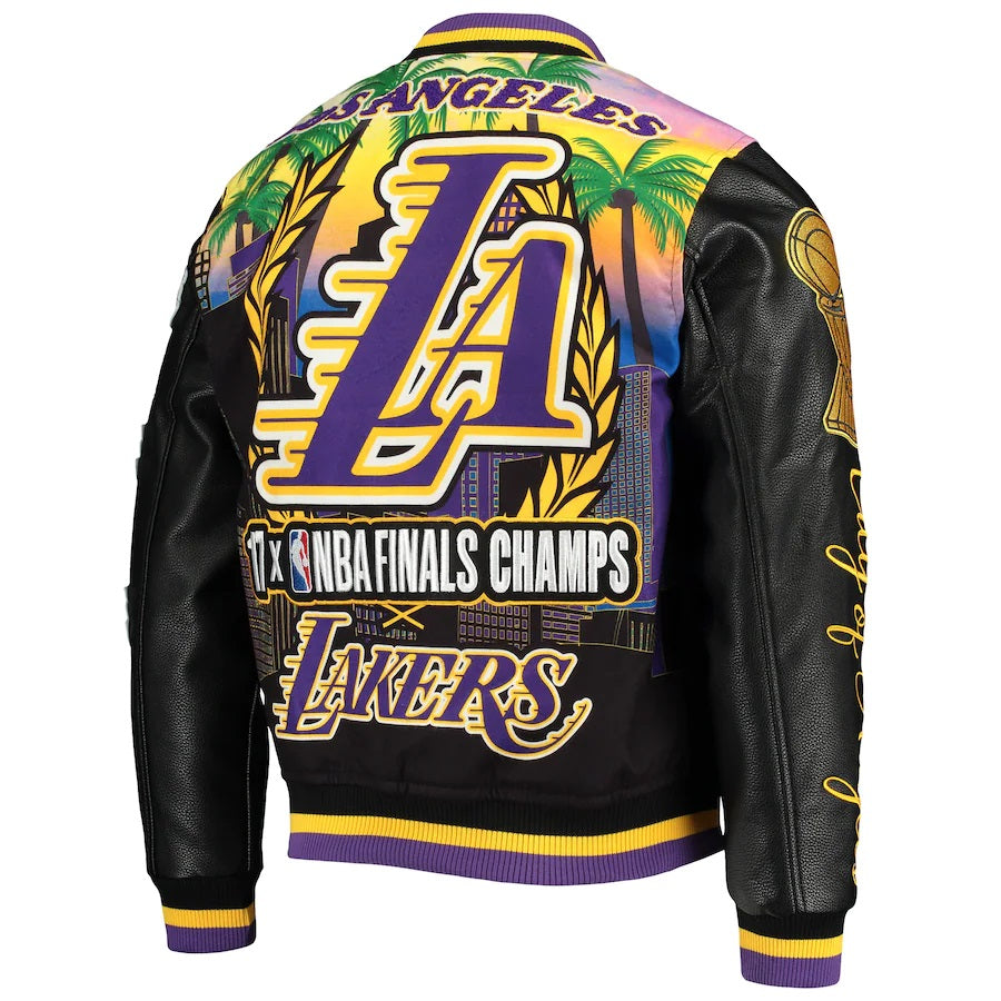 Black Los Angeles Lakers Pro Standard Remix Varsity Jacket